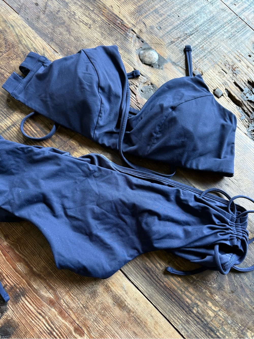 Athleta blue hipster bikini swimwear XL
